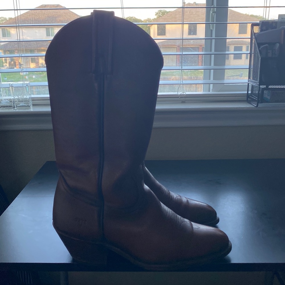 Vintage Frye tan leather cowboy boots